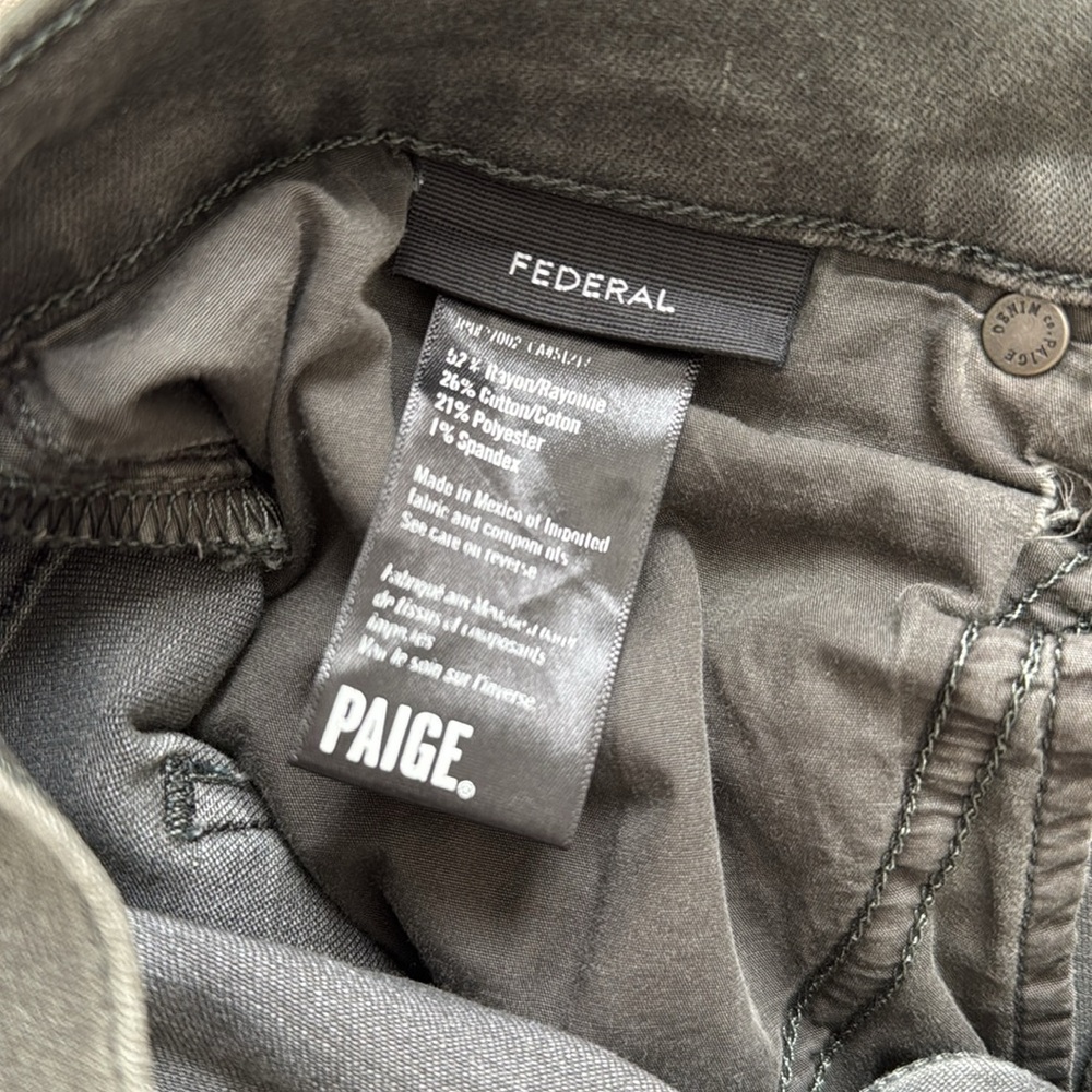 PAIGE Green Gray Denim Jeans - Picture 7 of 7